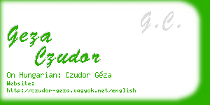 geza czudor business card